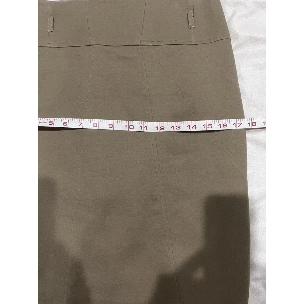 Worthington 22” Knee Length Cotton Lined Pencil Skirt Beige Tan Size 4